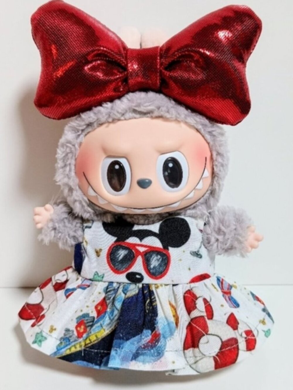 Disney Cruise Summer Vacation Mickey Custom Dress and Bow Made to Fit Labubu